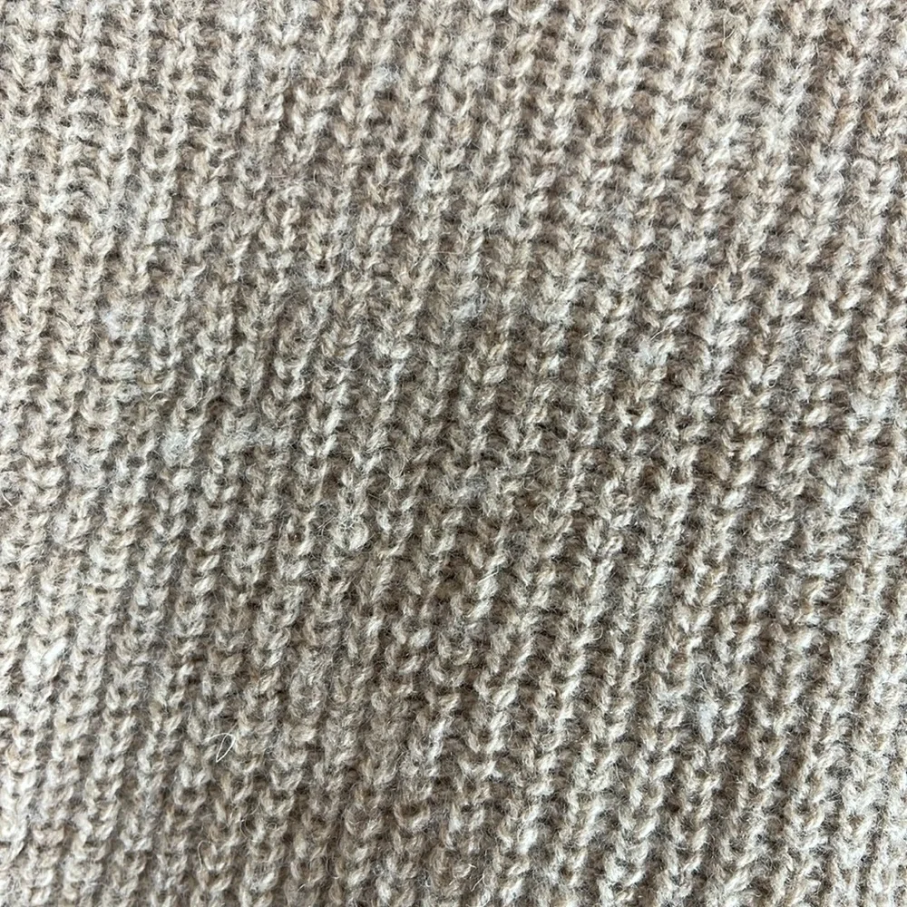 Tahari Wool Blend Cowl Neck Sweater Taupe Shaker Stitch Knit Long Sleeves M - Picture 10 of 12